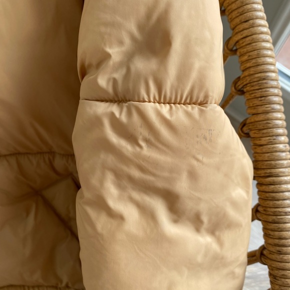 Abercrombie & Fitch Tan Caramel Brown Beige Puffer Jacket Hooded Winter Coat XS - Picture 10 of 16